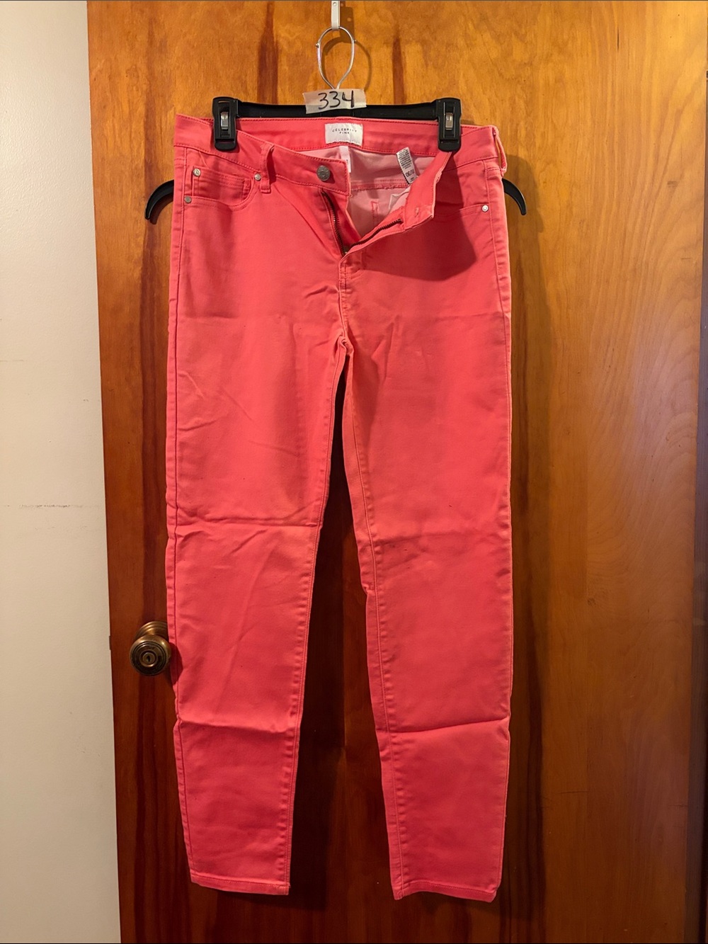 Celebrity Pink Bright Coral Skinny Jeans